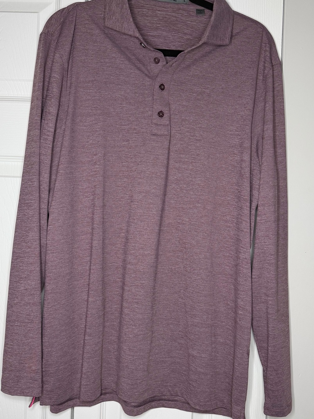 G/FORE Long-Sleeve Polo in Heather Mauve